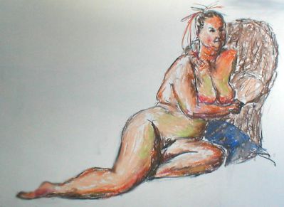 右倾的女模特 Female Leaning Right
